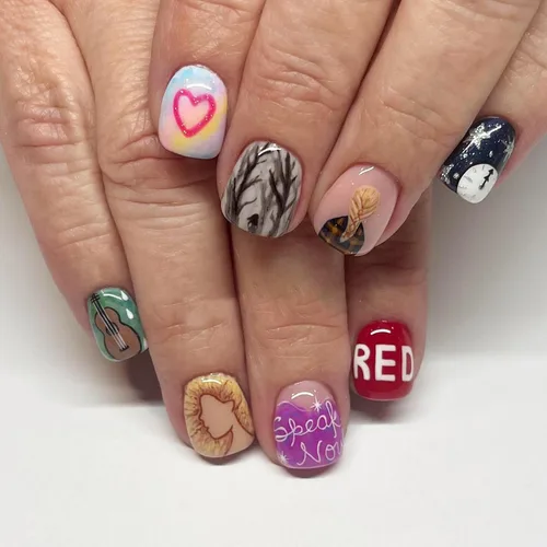 Uñas cortas a presión con diseños, uñas postizas cuadradas con patrón de cantante, uñas acrílicas brillantes, uñas postizas con diseños, las mejores