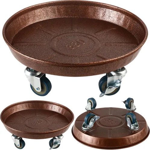 Miniatura 12 de Planterhoma 3 paquetes de 13 pulgadas de metal para plantas con ruedas, soporte rodante grande para plantas de hierro resistente, ruedas