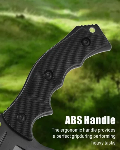 Miniatura 4 de REAT Cuchillo de hoja fija con funda, hoja de acero 440C de 4.1 pulgadas con diseño de espiga completa, mango ergonómico de plástico ABS, cuchillo