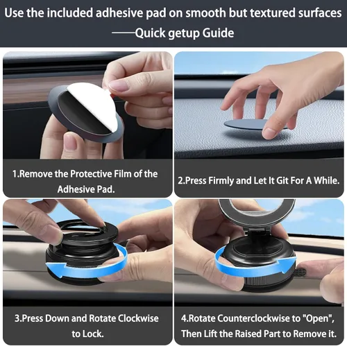 Miniatura 3 de Soporte de teléfono para automóvil Magsafe, soporte plegable ajustable de 360° para automóvil [108 libras de succión más fuerte y 2800gf magnético]