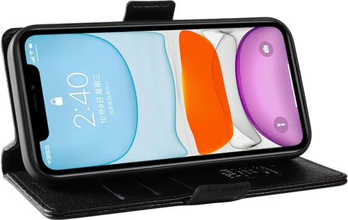 Miniatura 2 de Funda compatible con Redmi A1 4G, compatible con Redmi A1 4G Flip Stand Wallet PU Cuero Ranura para Tarjeta Cierre Magnético Funda Teléfono Negro