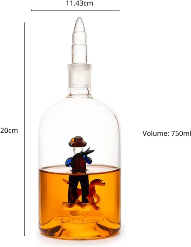 Miniatura 7 de Decantador de vino y whisky, regalos de caza para hombres, hombre con perro, decantador de 25.4 fl oz, bourbon whisky, único para él, juego