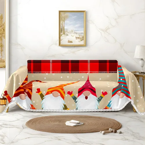 Miniatura 15 de Funda de sofá con estampado de muñeco de nieve de Navidad, fundas de sofá para sillón, funda resistente a las manchas, protector universal de muebles