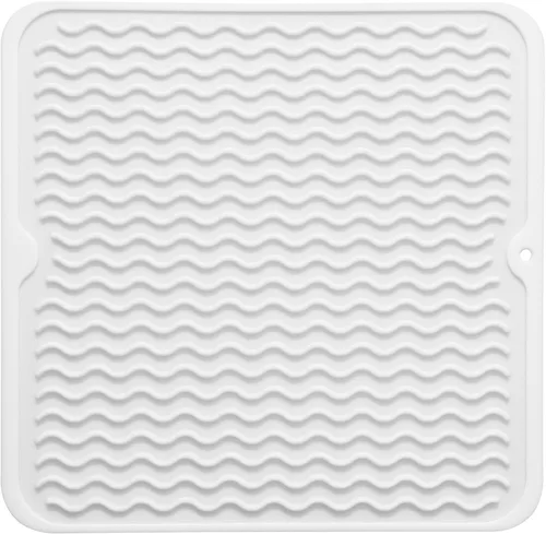Miniatura 21 de MicoYang Alfombrilla de silicona para secado de platos para múltiples usos, fácil de limpiar, ecológica, resistente al calor, alfombrilla