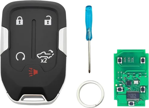 Miniatura 10 de Funda para llave inteligente para Chevy Silverado GMC Sierra 315MHz Entrada sin llave Reemplazo remoto HYQ1AA (con Chip, 5 Botones)