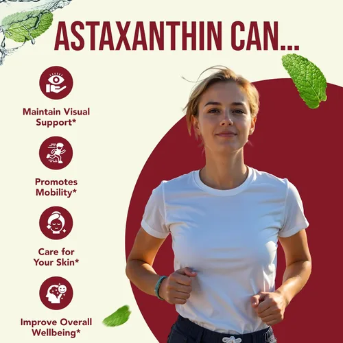Miniatura 7 de Suplemento de astaxantina de fácil absorción, 10 mg de astaxantina de Haematococcus Pluvialis Microalgas frescas para apoyo a la salud de la piel