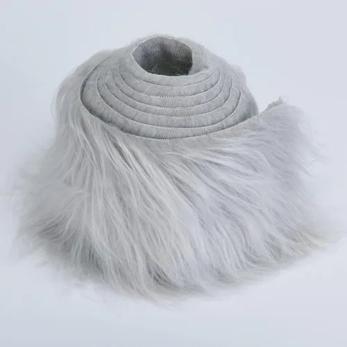 Miniatura 9 de Tiras precortadas de tela de piel sintética lanuda y esponjosa, material suave para manualidades, para barba y cabello de gnomos, disfraz de Blanco