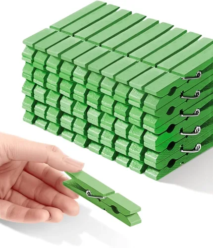 Miniatura 16 de Pinzas para ropa, pinzas de madera de color rosa para juego de baby shower, corona, manualidades, pinzas de agarre fuerte de madera de abedul