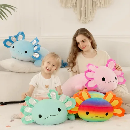 Miniatura 3 de BENINY Juguete de Peluche Grande de Ajolote Azul, Animal de Peluche Gigante de Ajolote de 39", Juguetes Grandes Regalo para Niñas Niños, Almohada