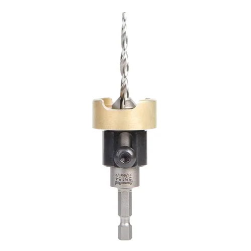 Miniatura 6 de Amana Tool Avellanador de 82 grados con broca cónica y tope de profundidad ajustable, 55155, 1/2 D x 3/16 D de broca x vástago hexagonal