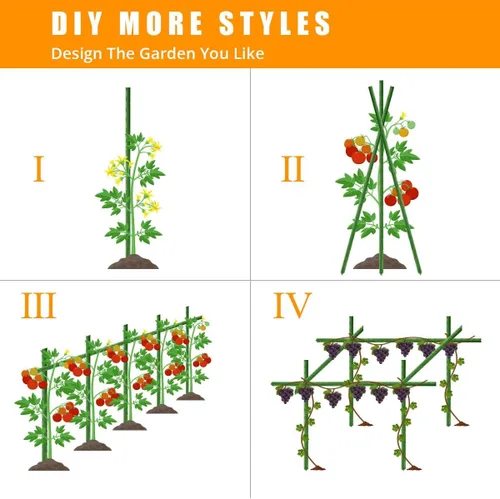 Miniatura 7 de LAVEVE Garden Stakes - Estacas de tomate de acero resistente de 36 pulgadas, estacas de soporte recubiertas de plástico para asegurar árboles