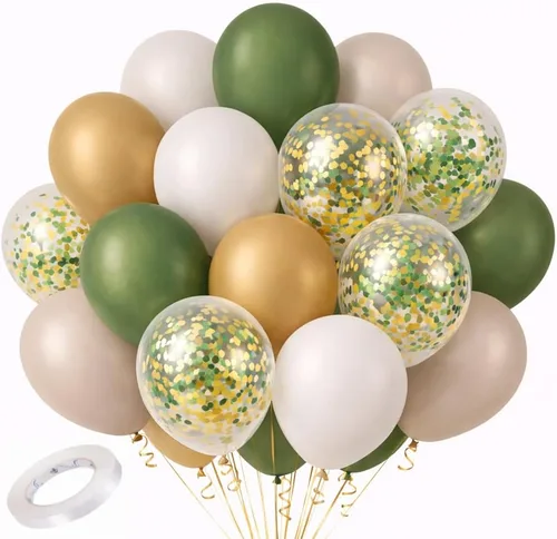 Miniatura 10 de Kit de guirnalda de globos azules y blancos plateados, 60 globos de látex de confeti azul cromado, blanco y plateado de 12 pulgadas para baby
