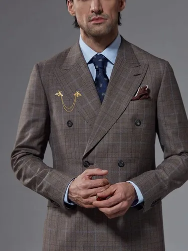 Miniatura 2 de Alfileres de cadena para hombre con cadena colgante, broche de borla, pin de solapa, collar de traje de negocios, pasador de barra, regalos