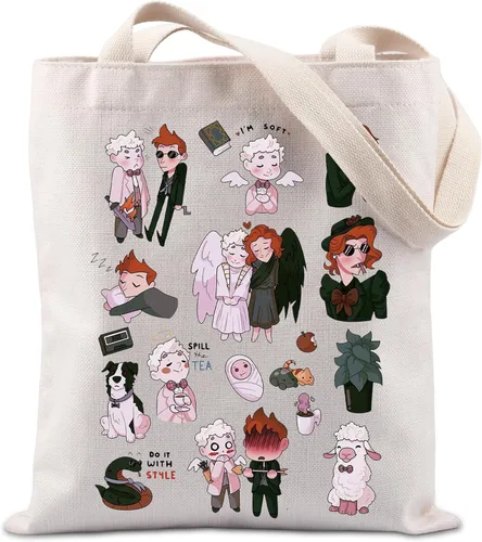 Omens - Bolsa de mano inspirada en programas de televisión, regalo para amantes de la comedia de fantasía británica