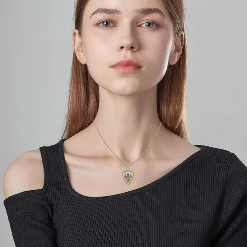 Miniatura 12 de Collar con colgante de plata de ley 925 con medalla de San Patrón, joyería religiosa para hombres y mujeres, con cadena de acero inoxidable 316L