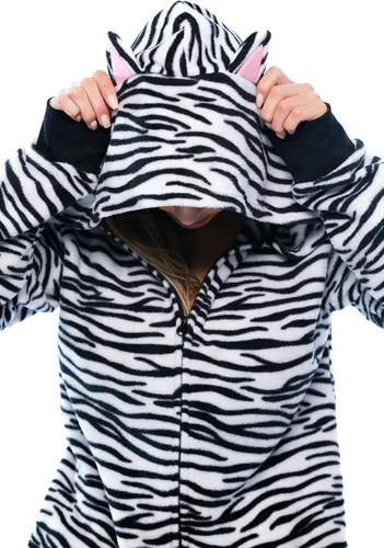 Miniatura 5 de Just Love - Pijama tipo enterizo para adultos con estampado de piel de animal