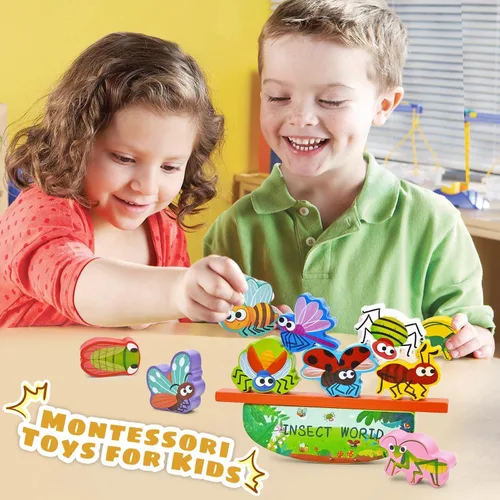 Miniatura 5 de Vileafy Juguetes de madera de insectos para niños, figuras de insectos, blcoks de construcción, juguetes educativos Montessori de madera