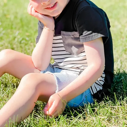 Miniatura 30 de Conjunto de traje de verano para bebé niño pequeño, manga corta, cuello redondo, letras impresas, lindo traje de verano, conjunto de 2 piezas