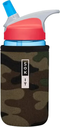 Miniatura 166 de Sok It BotlSok Funda para botella de agua con cubierta de neopreno aislante (Floral abstracto, se ajusta a CamelBak o Nalgene de 12 onzas)