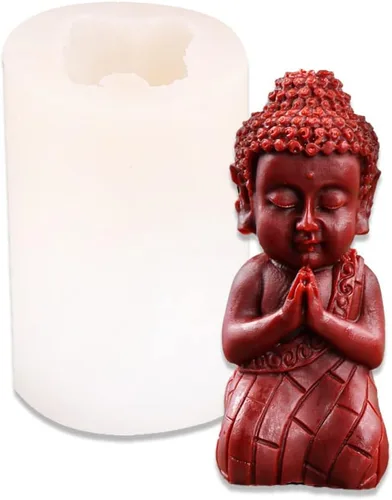 Miniatura 6 de Cestony Moldes de silicona con forma de Buda 3D para hacer velas, pilar de resina, aromaterapia, velas de yeso, cera de arcilla, adorno para Buda-d