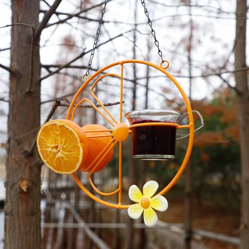 Miniatura 5 de FORUP Oriole - Comedero para pájaros para jalea y naranjas al aire libre, comedero para pájaros de jalea de Oriola de fruta naranja, para jardín al