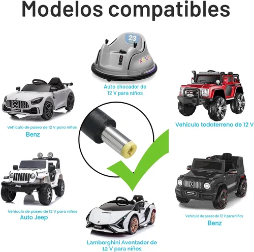 Miniatura 5 de Cargador de 12 V para niños de cochecito de arrastre, cargador de batería de coche de juguete eléctrico de 12 V variado, cargadores universales