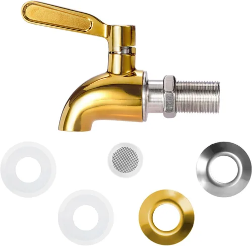 Miniatura 7 de BTSKY Grifo de repuesto para dispensador de bebidas de acero inoxidable que se adapta a apertura de 0.630 in (5/8 pulgadas), grifo de repuesto sin