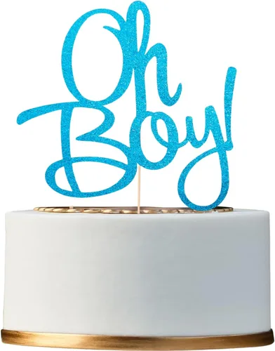 Decoración azul con purpurina para pastel de baby shower, decoración de pastel para It'a A Boy Baby Shower Baby Shower Cake Party Suministros de
