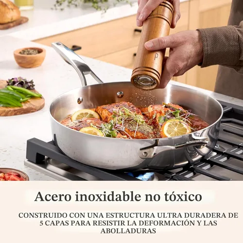Miniatura 2 de Calphalon Premier - Juego de utensilios de cocina de acero inoxidable pulido de 5 capas con Turbo Heat Tech, 8 piezas, incluye sartenes, ollas