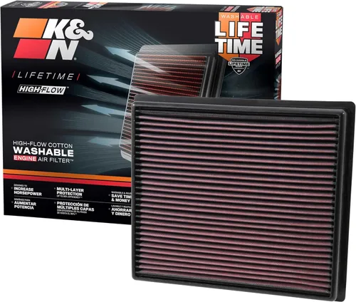 K&N 33-5017 Filtro de aire de repuesto de alto rendimiento para 2014 – 2017 Toyota Tacoma/Tundra/Sequoia V6/V8, Filtro para aire