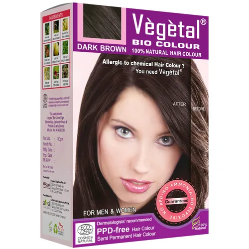 Vegetal Bio Colour - Tinte semipermanente para hombres y mujeres, 100 % herbario y orgánico, sin amoníaco, sin PPD, tinte semipermanente para