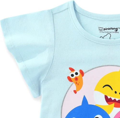 Miniatura 6 de Nickelodeon Baby Shark - Conjunto de camiseta, camiseta sin mangas y pantalones cortos para bebés y niños pequeños, rosa, azul o multicolor