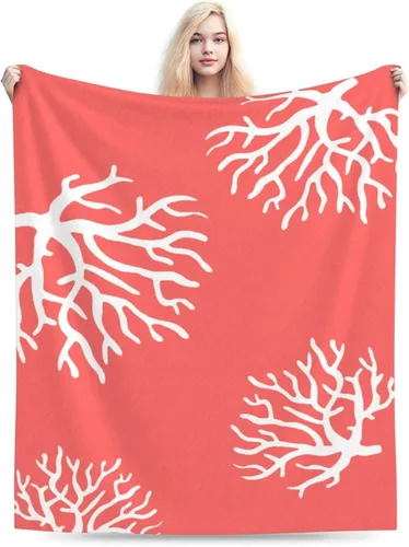 Miniatura 6 de HGOD DESIGNS Manta de forro polar coral de playa, suave y acogedora, manta mullida y mullida para mujeres y adultos, manta de microfibra de felpa