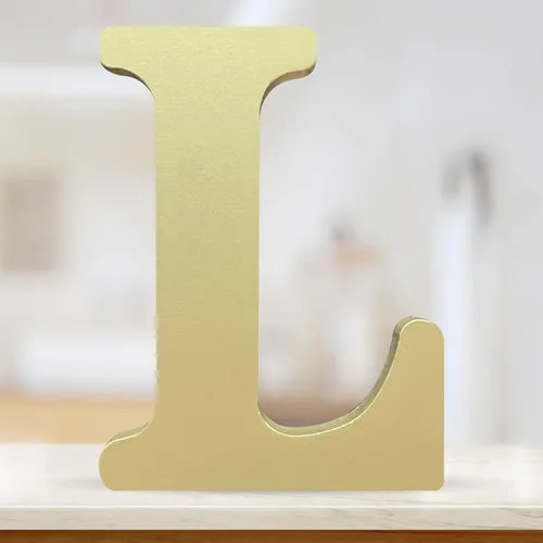 Letras de madera doradas 3D de 6 pulgadas, alfabeto de madera sin terminar para tablero de cartas, decoración de pared, bricolaje, pintado,