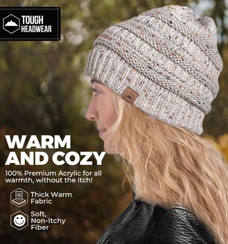 Miniatura 41 de Gorro de punto para mujer, cálido y suave, elástico, para clima frío de Tough Headwear