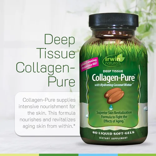 Miniatura 5 de Irwin Naturals Colágeno de tejido profundo puro, 80 cápsulas blandas líquidas, nutrición intensa para la piel, 2,000 mg de colágeno hidrolizado, 16