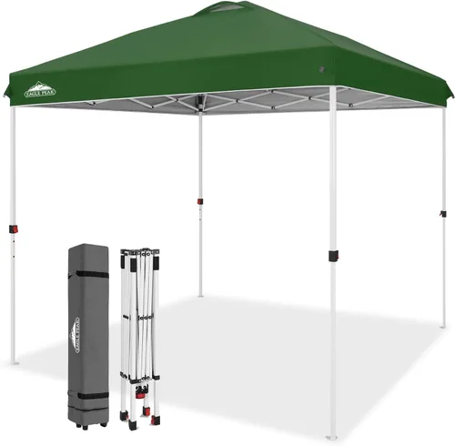 Miniatura 99 de EAGLE PEAK Tienda de campaña desplegable con bolsa de transporte con ruedas, 8 estacas, 4 cuerdas, 4 bolsas de peso, toldo de tienda de campaña
