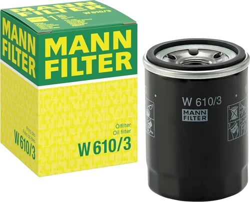 Mann-Filter W 610/3 Filtro de aceite giratorio Compatible con modelos Acura, Honda, Infiniti, Mitsubishi, Nissan, Subaru