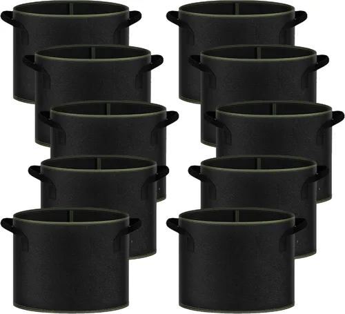 Miniatura 18 de iPower - Bolsa de cultivo para plantas de 5 galones, paquete de 6, resistentes, de tela con asas de nylon, contenedores de 300g de tela no tejida