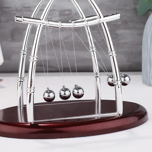 Miniatura 3 de Newtons - Bolas de equilibrio de cuna, decoraciones de oficina para el trabajo, ciencia física, artilugio, base de plástico, bolas de péndelo