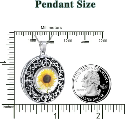 Miniatura 6 de Fanery Sue Customized Women Locket Necklace that Holds 2 Pictures, Custom Photo Lockets Personalized Memory Necklace with Picture Inside Engraved