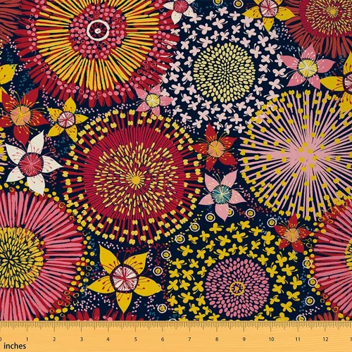 Miniatura 33 de Tela con patrón Paisley de The Yard, tela de tapicería floral étnica boho para sillas y sofás, costura, tela impermeable de arte mandala abstracto
