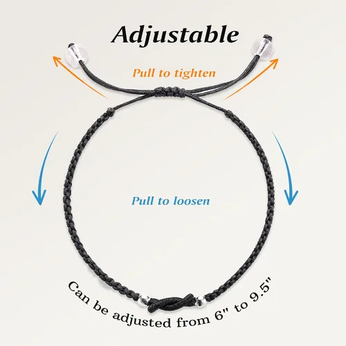 Miniatura 50 de Pulseras hechas a mano, pulseras para mujeres y hombres, pulsera ajustable con inicial, regalos de joyería para mamá, esposa, novia, ella, amigos