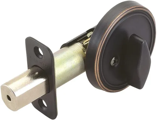 Miniatura 14 de Design House Cerradura de cilindro doble de sobrepuesto, cerradura de puerta delantera de latón pulido, se adapta a fondos de 2-3/4" y 2-3/8