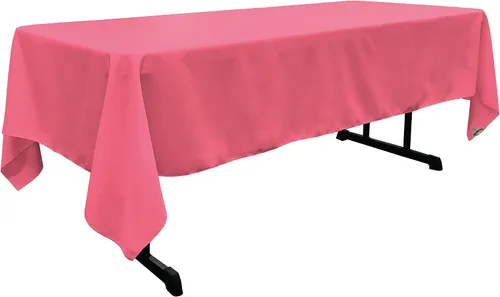 Miniatura 5 de LA Linen Mantel rectangular lavable de popelín de poliéster, resistente a las manchas y a las arrugas, cubierta de mesa 60x84, mantel de tela