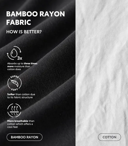 Miniatura 2 de DAVID ARCHY Camiseta interior de rayón de bambú para hombre que absorbe la humedad, cuello redondo, camisetas elásticas para hombres, paquete de 3