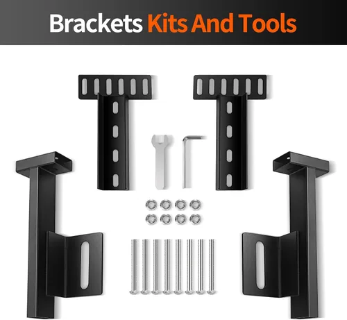 Miniatura 7 de Soportes de cabecera para marco de cama de metal, base ajustable, soportes de montaje en pared, kit de extensión de estribo para cama individual