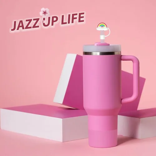 Miniatura 5 de Set de accesorios para taza Mefaster incluye 6 piezas de tapones antiderrames de silicona, 2 piezas de tapas para popote de 9-10 mm, 1 pieza