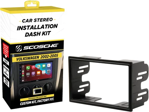 Scosche VW2351B - Kit de instalación de radio doble DIN para salpicadero compatible con vehículos Volkswagen seleccionados 2002-05 - Kit de