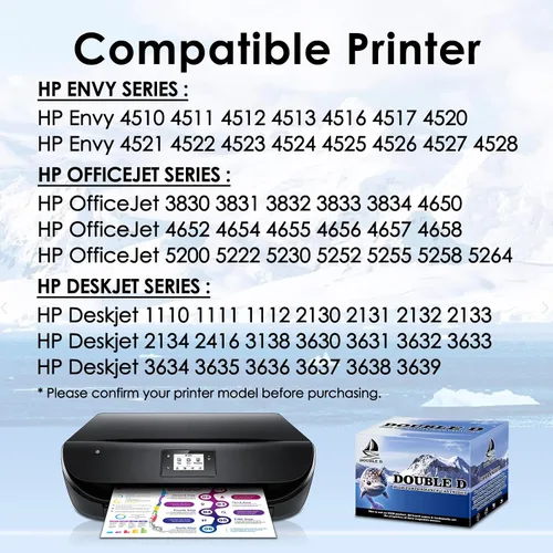 Miniatura 2 de DOUBLE D 63XL Cartucho de tinta negro remanufacturado para HP 63 XL 63XL para impresora Envy 4520 4512 OfficeJet 3830 4650 5255 5258 4650 Deskjet